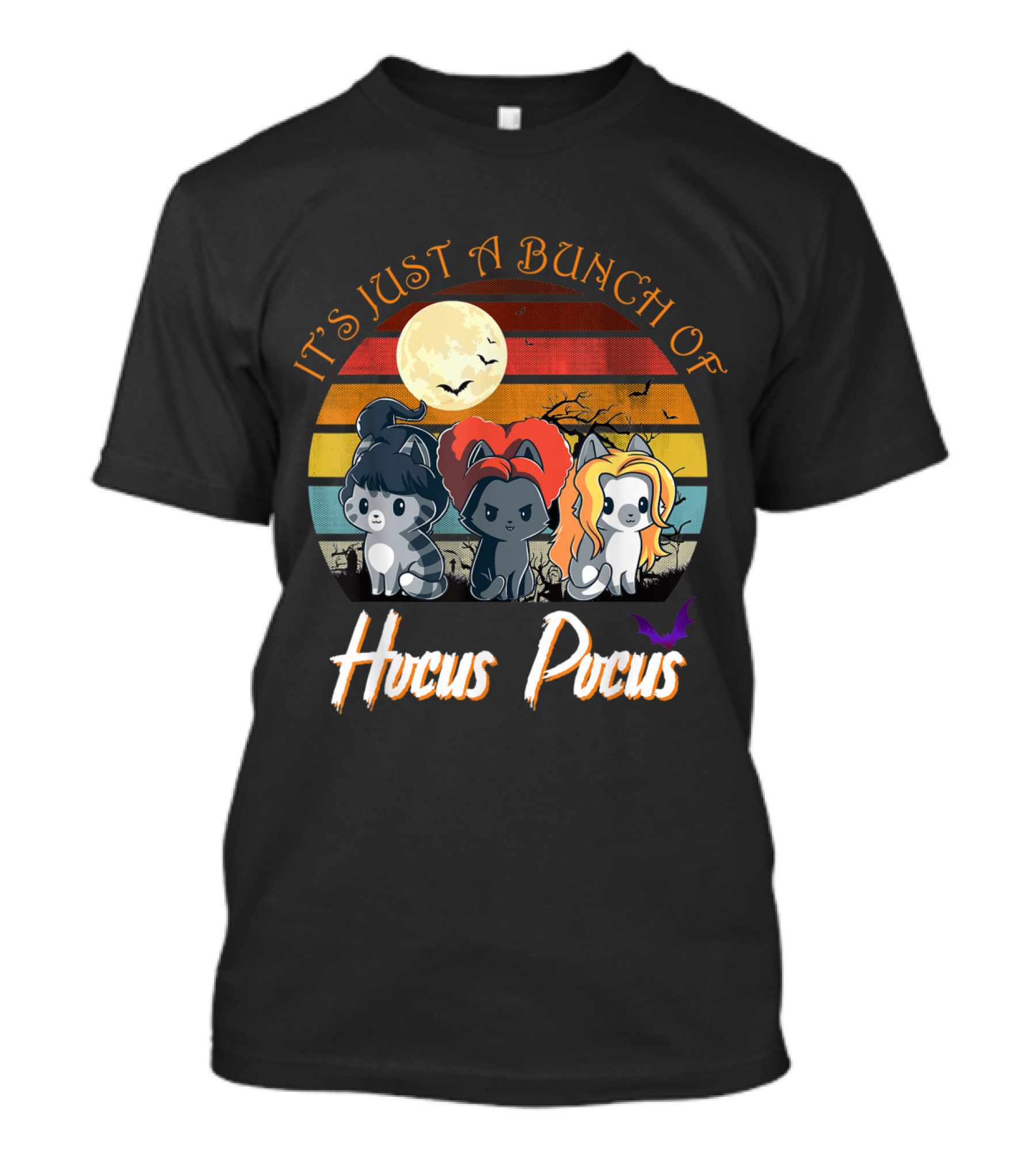 It's Just A Bunch Of Hocus Pocus Cat Kitten Witch Moon T-Shirt