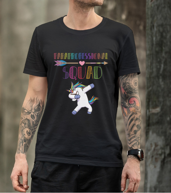 Paraprofessional Squad Cute Unicorn Dabbing Costume T-Shirt