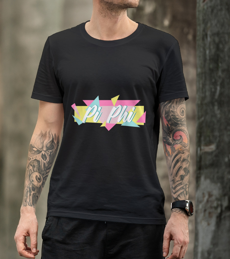 Pi Phi Retro Geometric Colorful Triangles T-Shirt