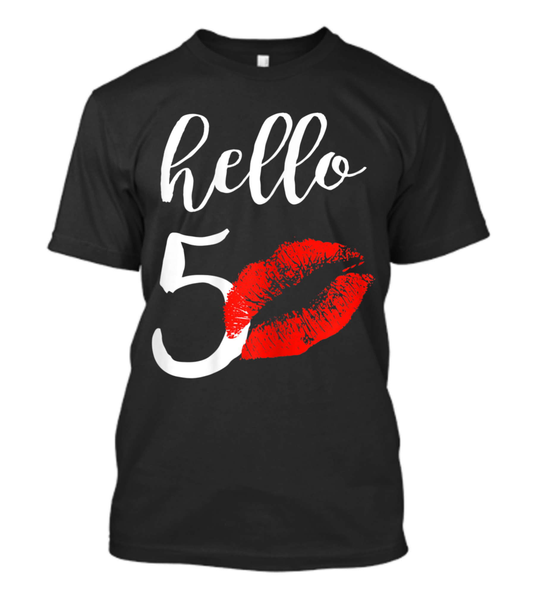 Hello 50 Red Lip Kisses Birthday T-Shirt