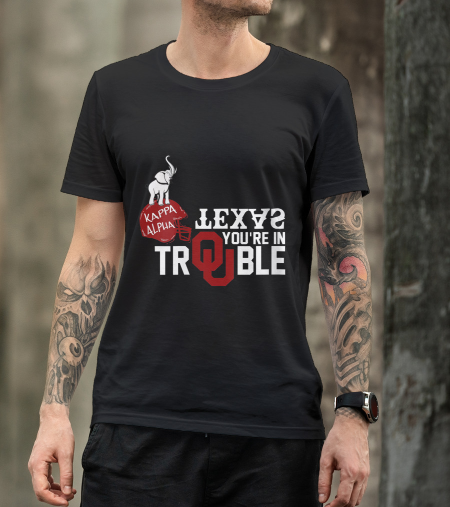 Kappa Alpha Elephant Helmet Texas Trouble OU T-Shirt
