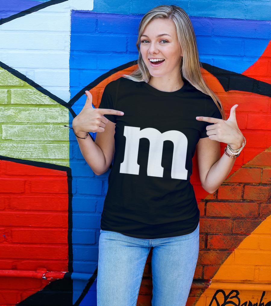 M Letter Lower Case Matching Group Alphabet Typography T-Shirt