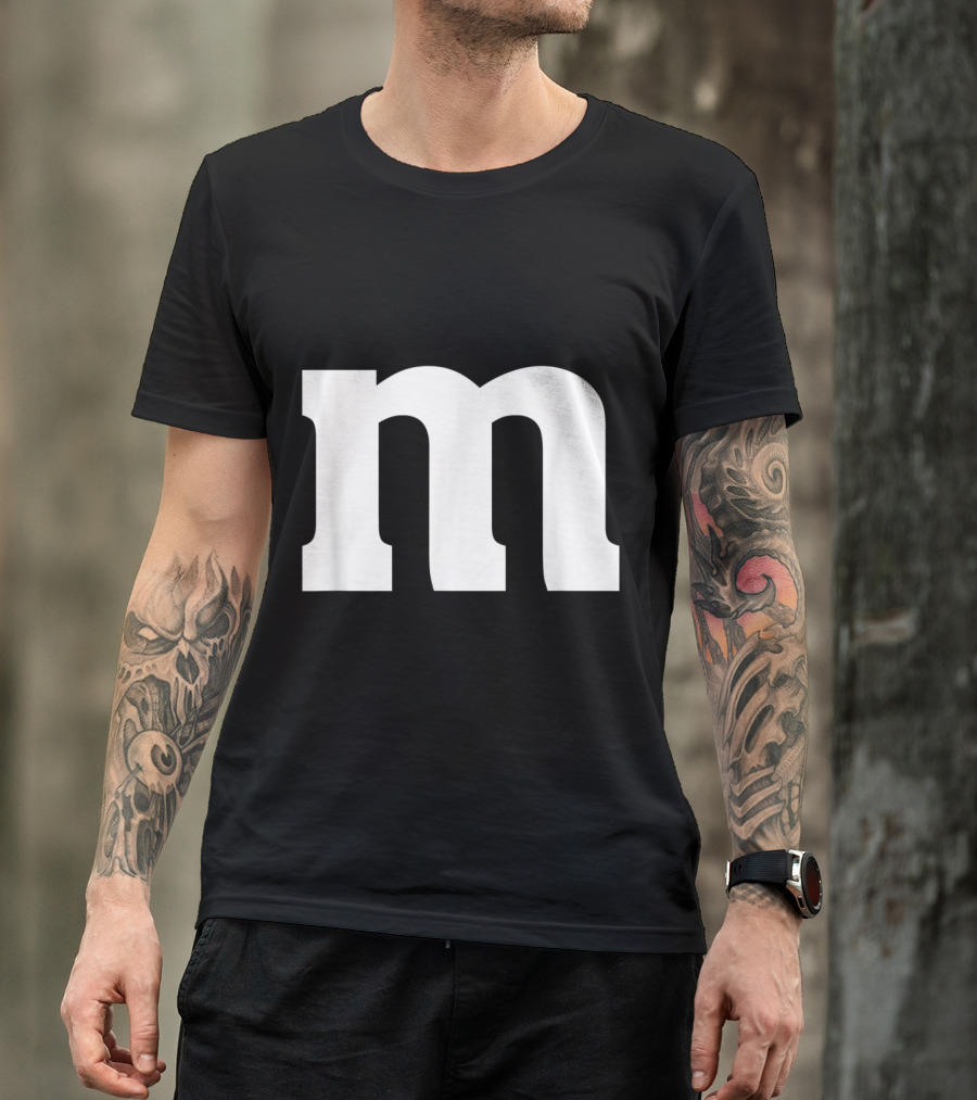 M Letter Lower Case Matching Group Alphabet Typography T-Shirt