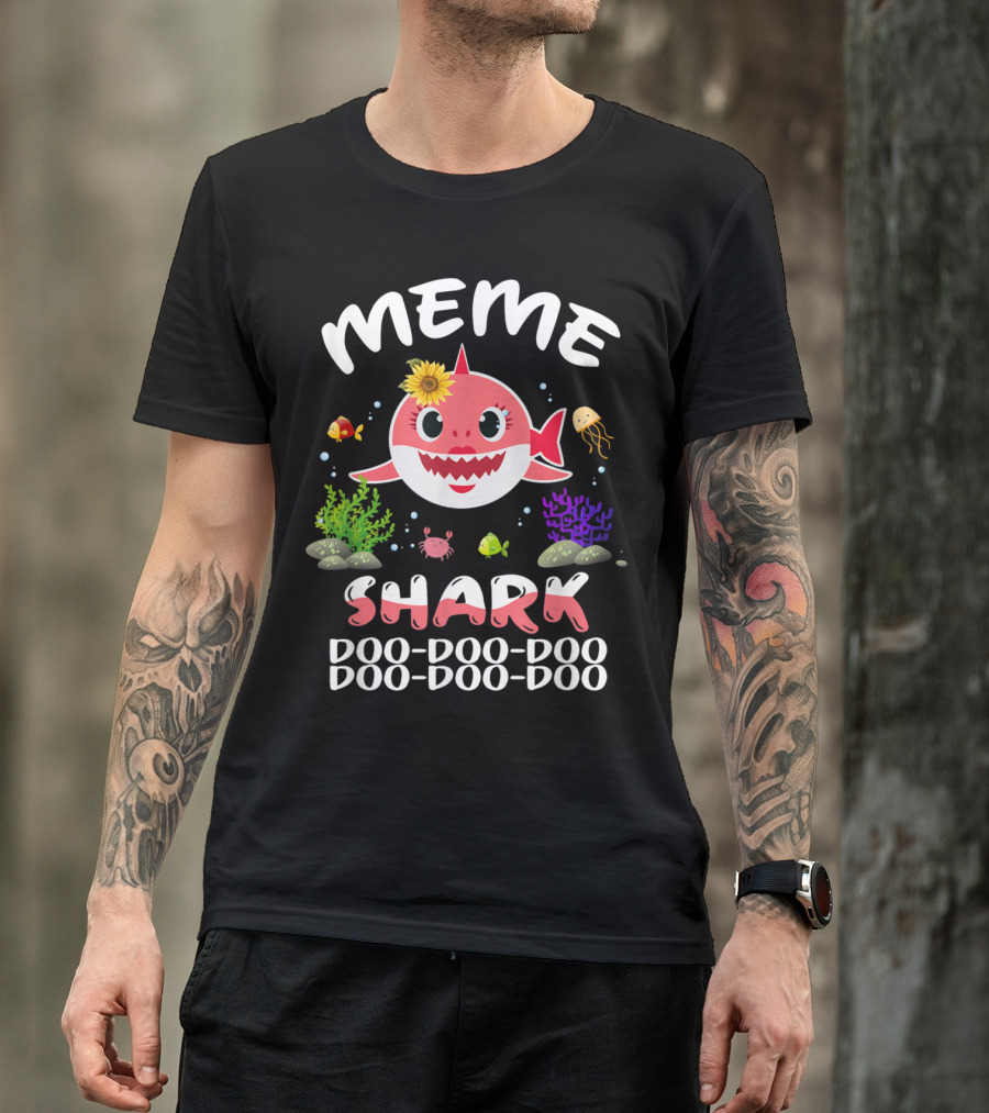 Meme Shark Doo Doo Doo Doo Ocean Family Matching Fun T-Shirt