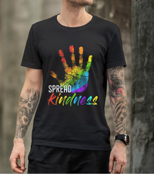 Spread Kindness Rainbow Handprint Anti Bullying For Teachers T-Shirt