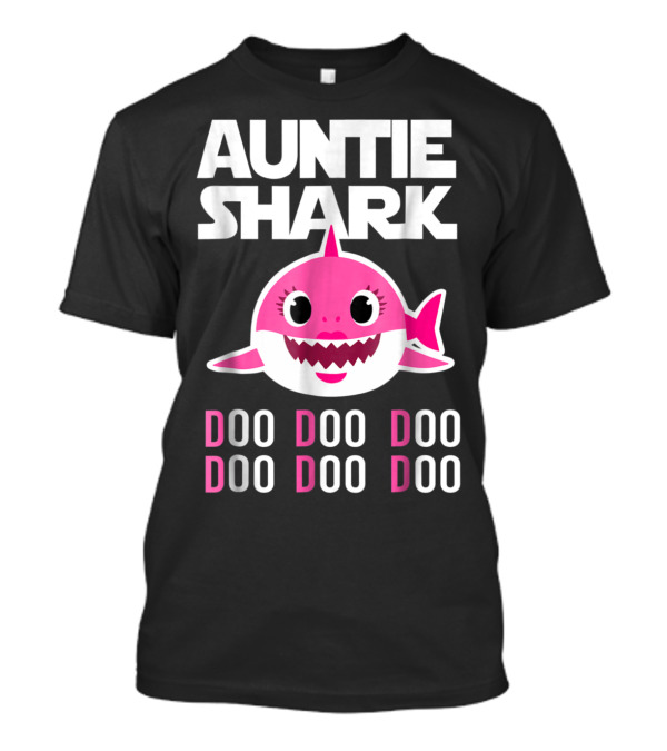Auntie Shark Doo Doo Doo Pink Family Song Party T-Shirt