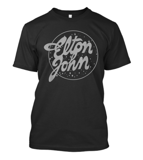 Elton John Retro Script Style With Starry Background T-Shirt