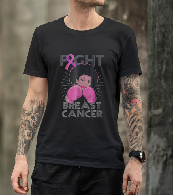 FIGHT BREAST CANCER AWARENESS MONTH PINK RIBBON BOXING GLOVES T-Shirt