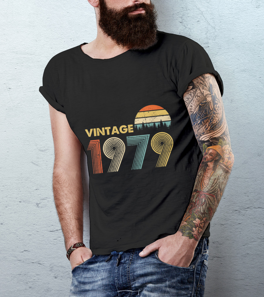 Vintage 1979 Retro Sunset 70s Birthday T-Shirt