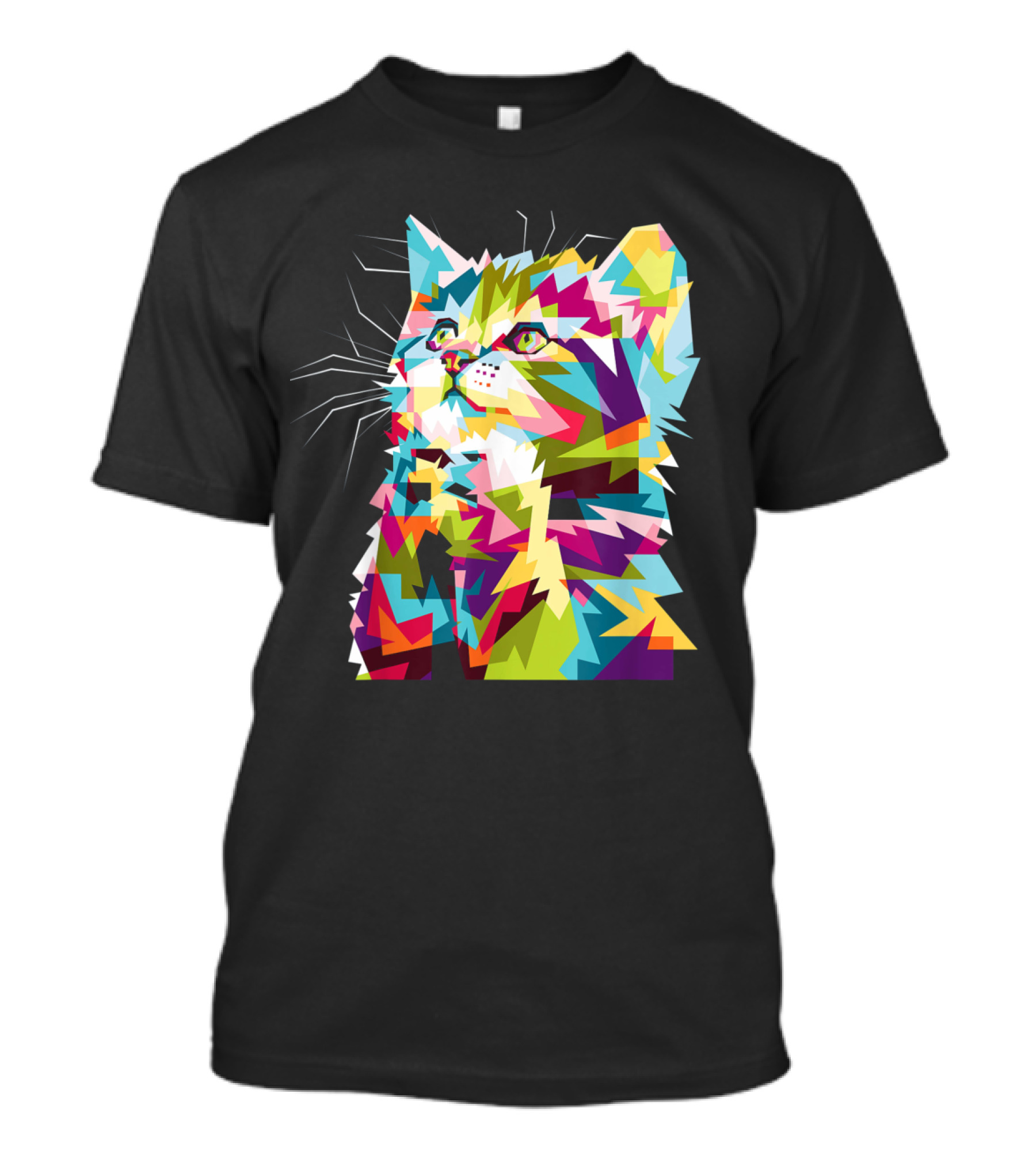 Cat Cat Kitty Kitty Colorful Geometric Cat T-Shirt