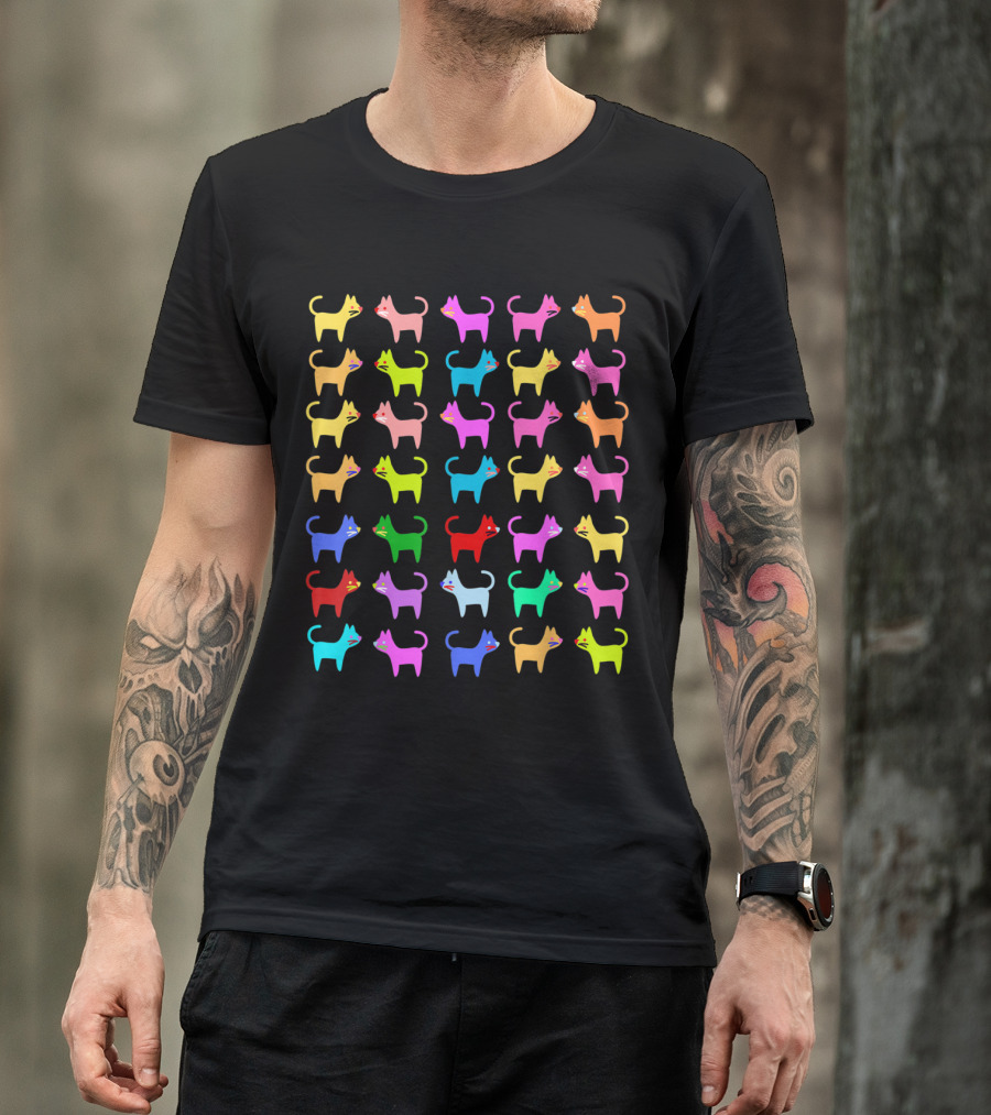 Colorful Funny Cat T-Shirt