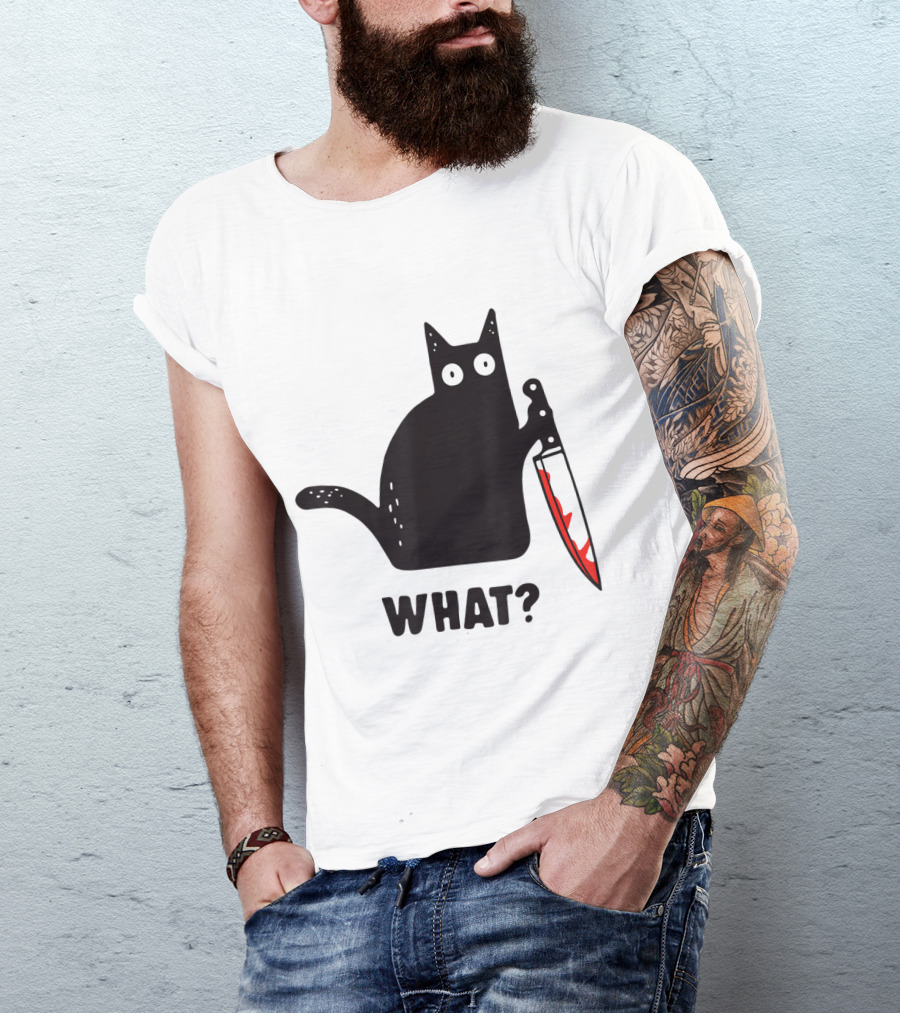 What Cat Horror Halloween Cat T-Shirt