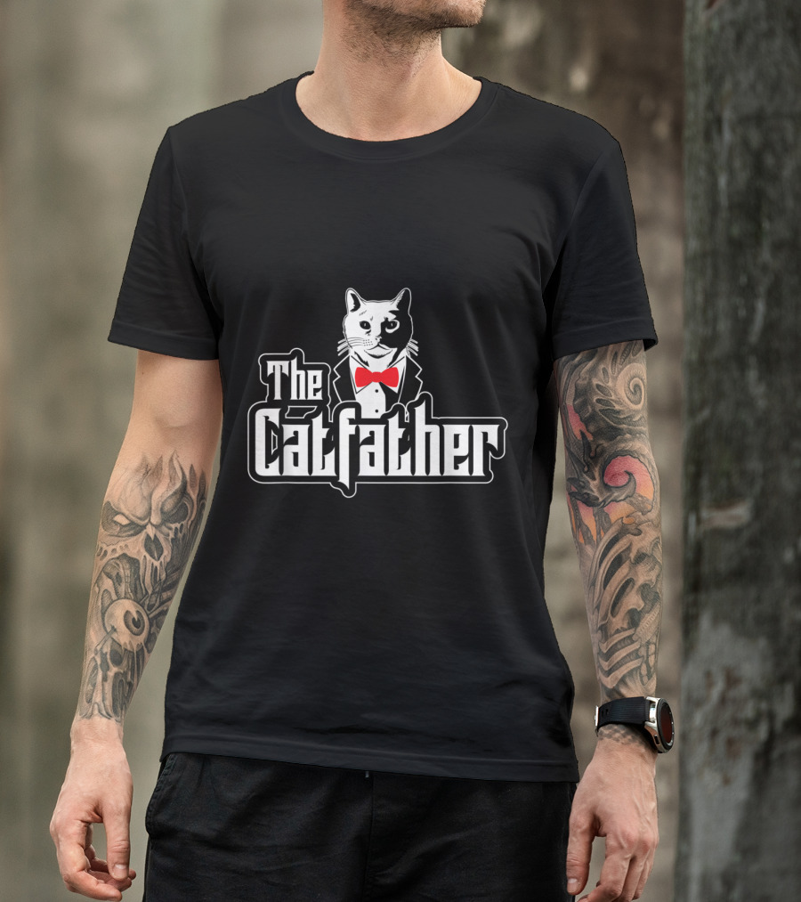 Mens The Catfather Feline Cats Kitten Pet Tuxedo猫ちゃん T-Shirt
