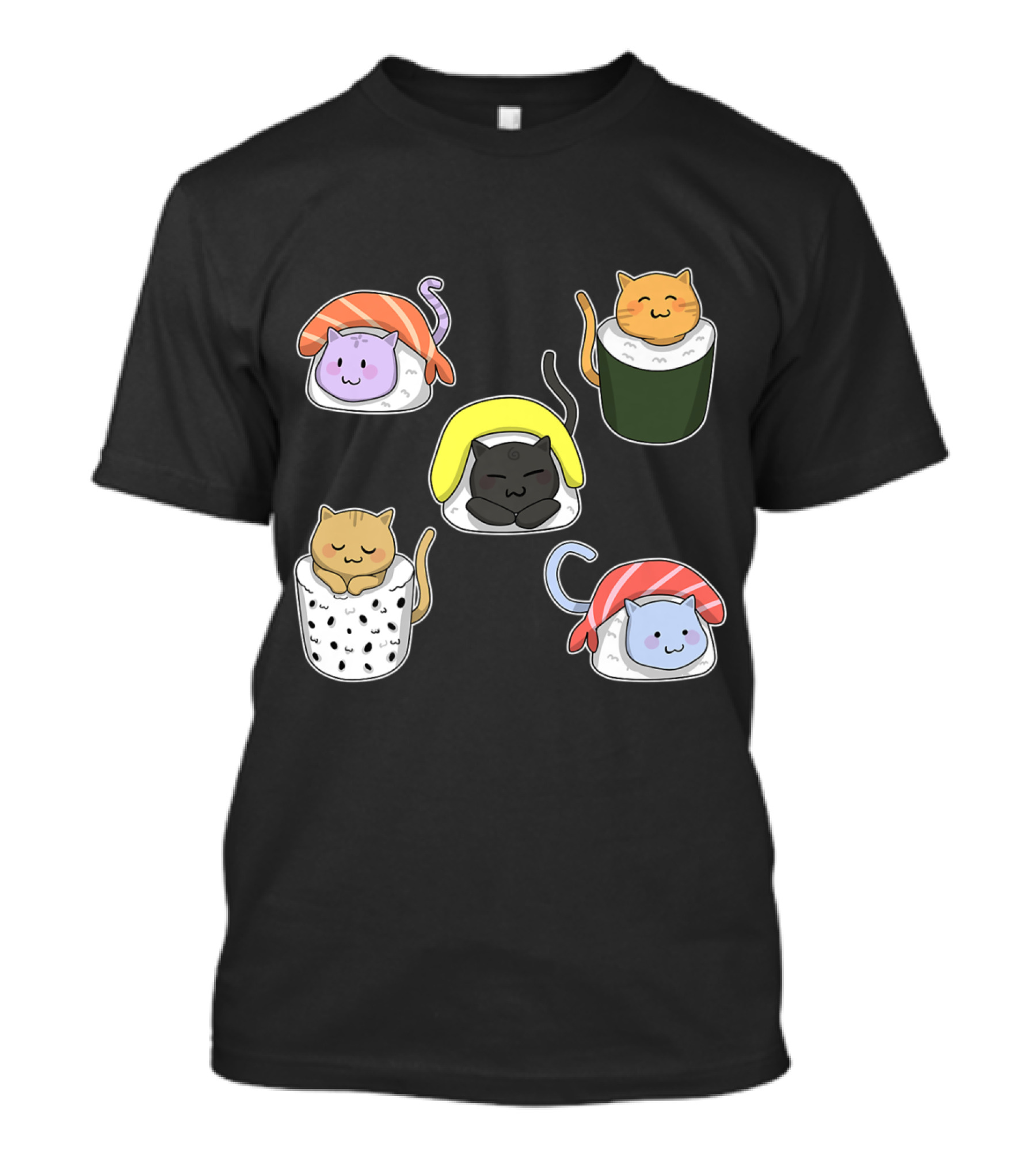 Sushi Kitty Cat Kawaii Japanese Cat Rolls T-Shirt