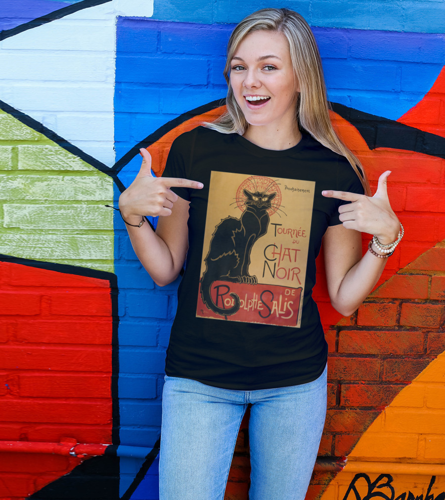 Tournee Du Chat Noir De Rodolphe Salis Prochainement Black Cat T-Shirt