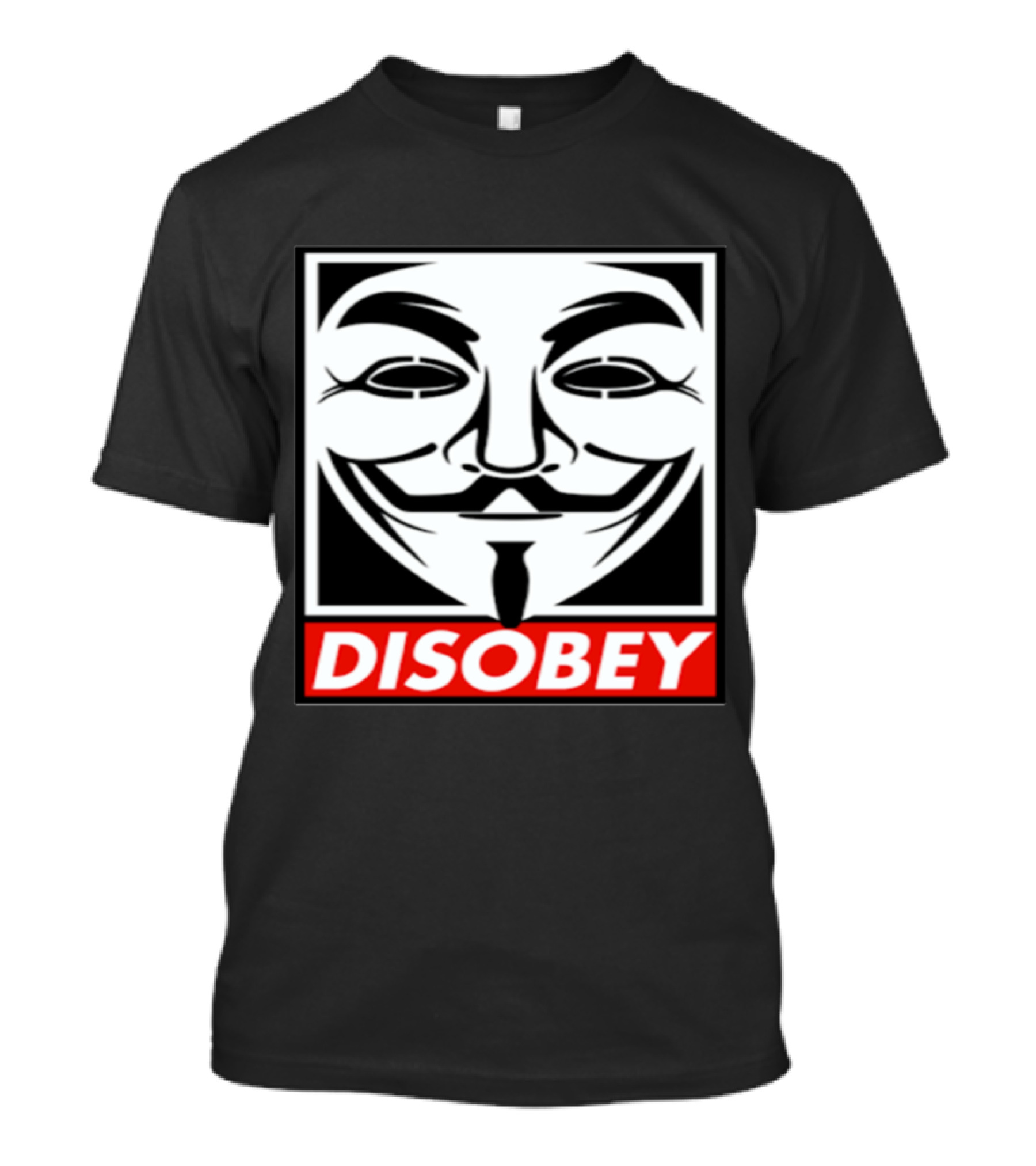 Anonymous Mask Disobey V For Vendetta T-Shirt