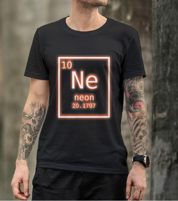 Neon Element 10 Ne Orange Periodic Table Nerd 20.1797 T-Shirt