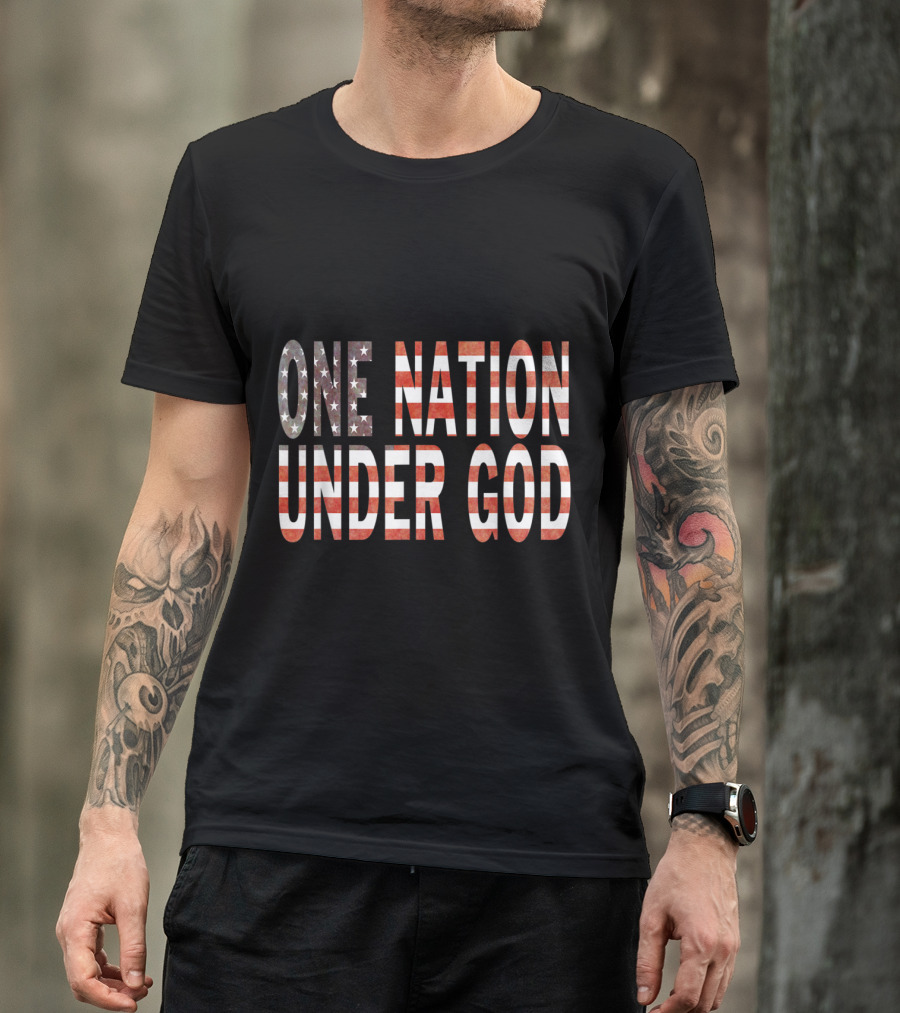 Patriotic One Nation Under God USA Flag T-Shirt