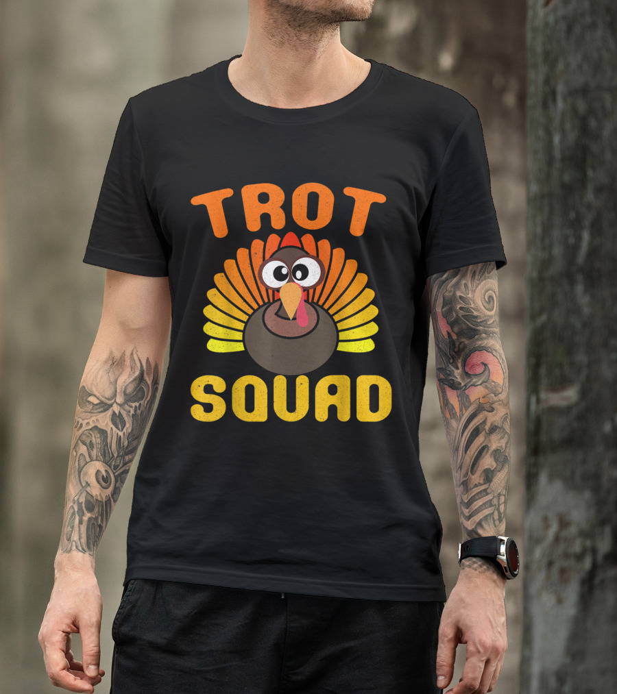Trot Squad Turkey Face Thanksgiving Humor T-Shirt
