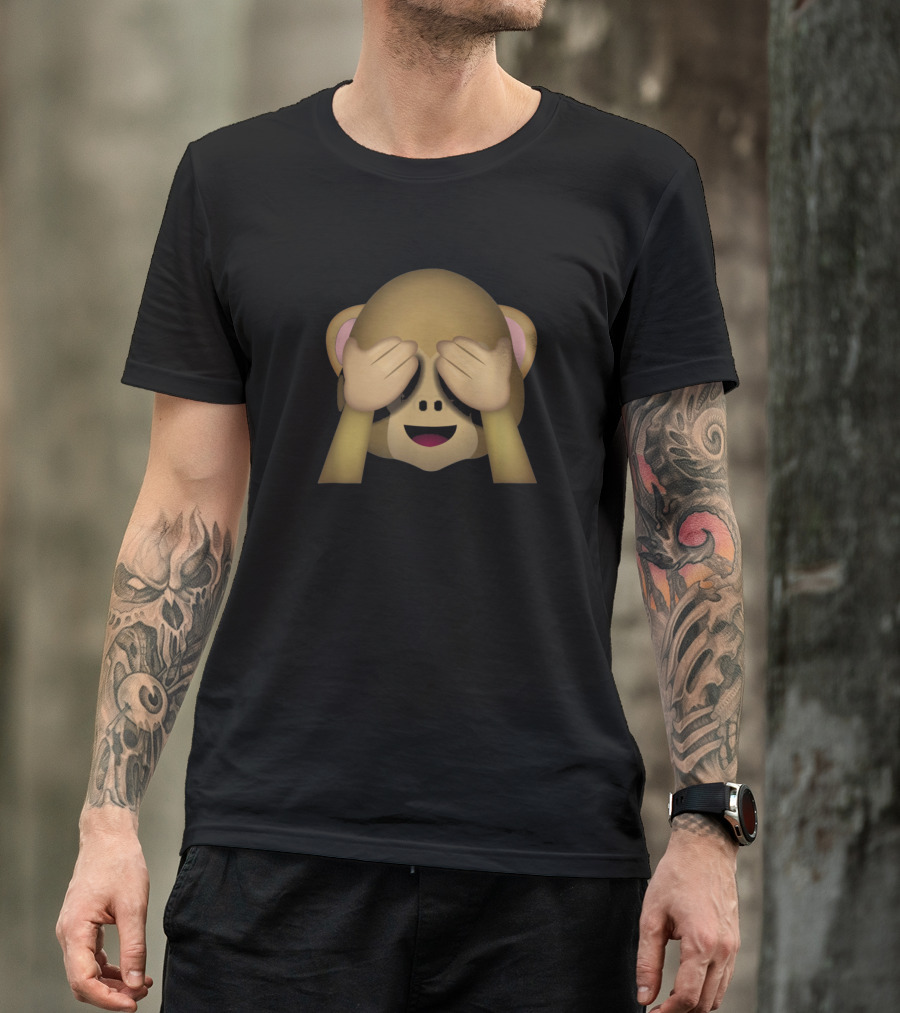 Emoji See No Evil Monkey Covering Eyes T-Shirt
