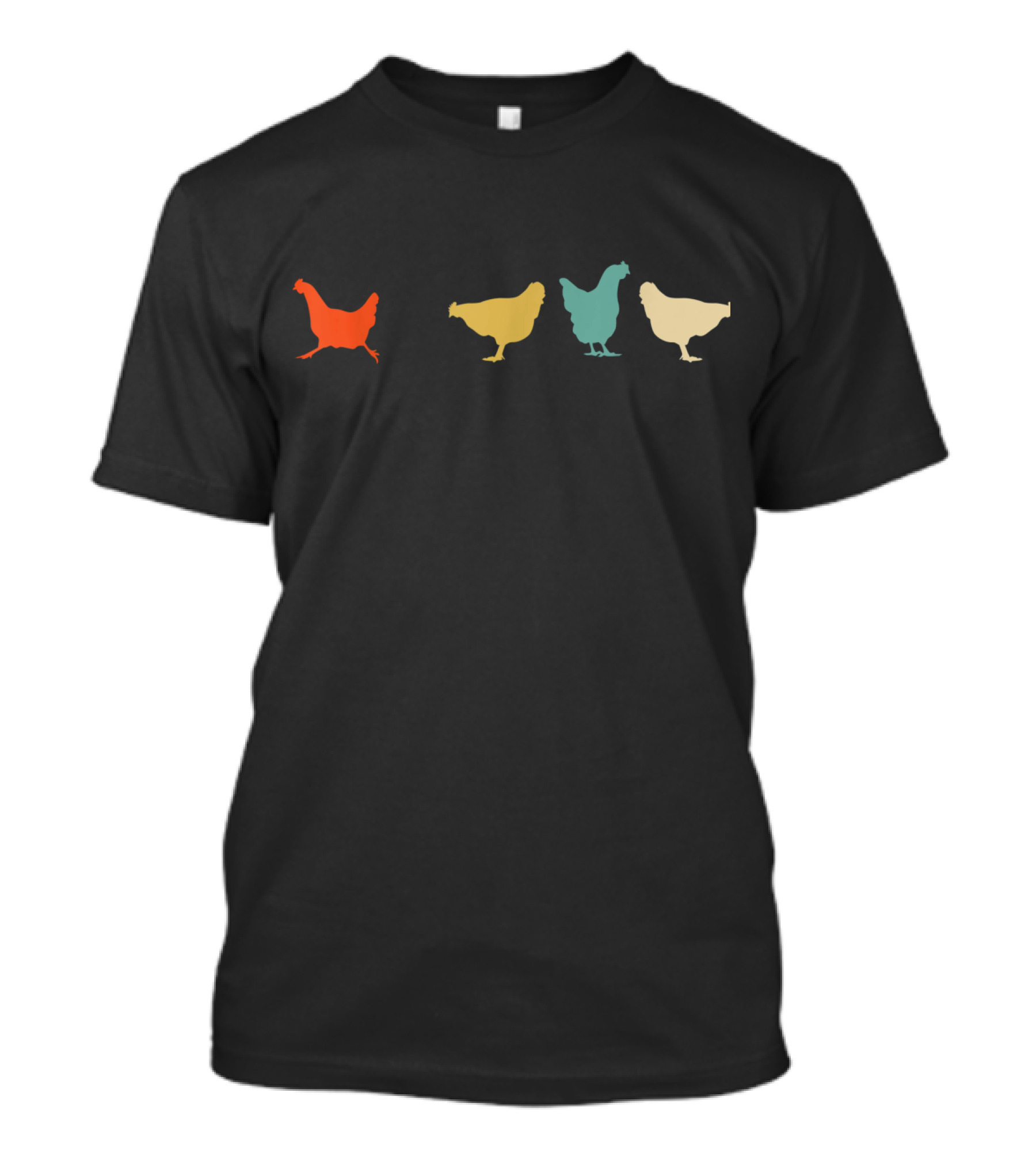 Vintage Chickens Silhouettes Funny Cute Chicken Pet Owner Farm T-Shirt