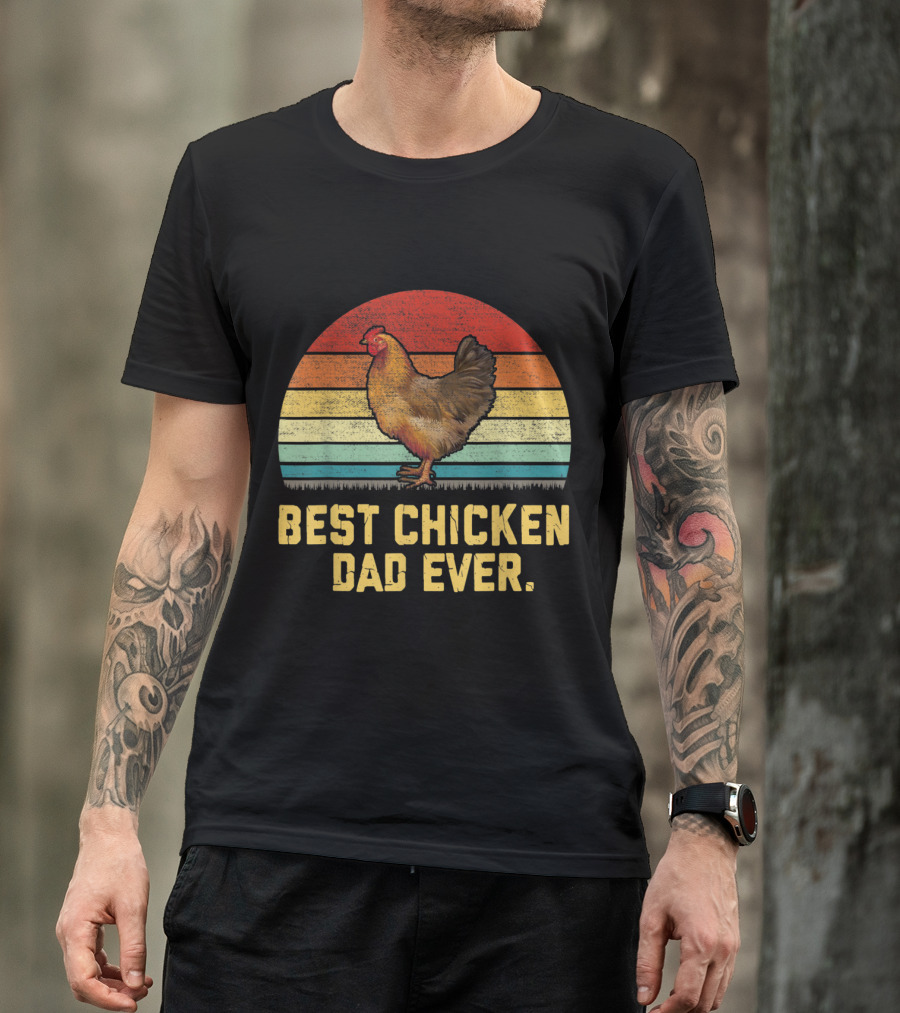 Vintage Retro Best Chicken Dad Ever Bird T-Shirt