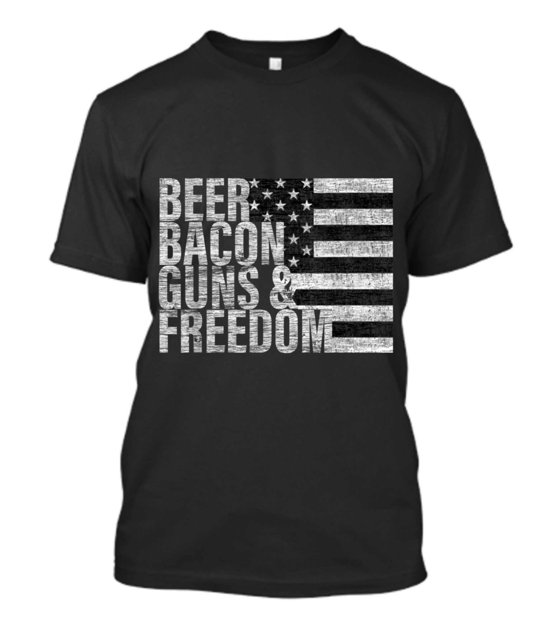 Beer Bacon Guns And Freedom Flag T-Shirt