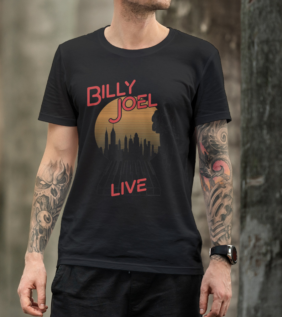 Billy Joel Live City Skyline Piano T-Shirt