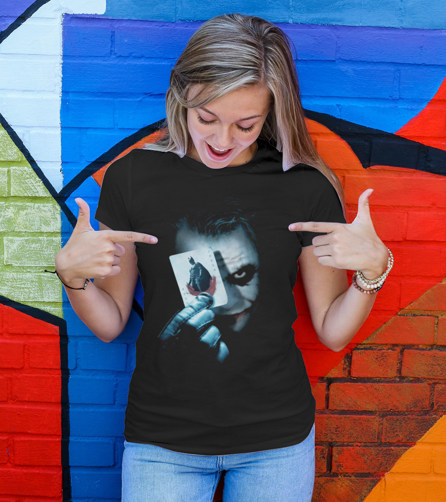 Batman Dark Knight Joker Card Image Longsleeve T-Shirt
