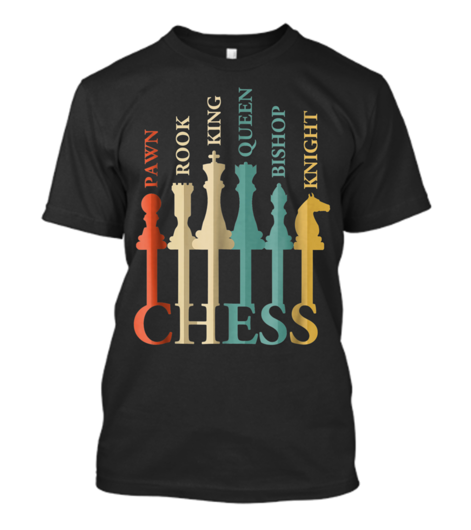 Chess Pawn Rook King Queen Bishop Knight T-Shirt
