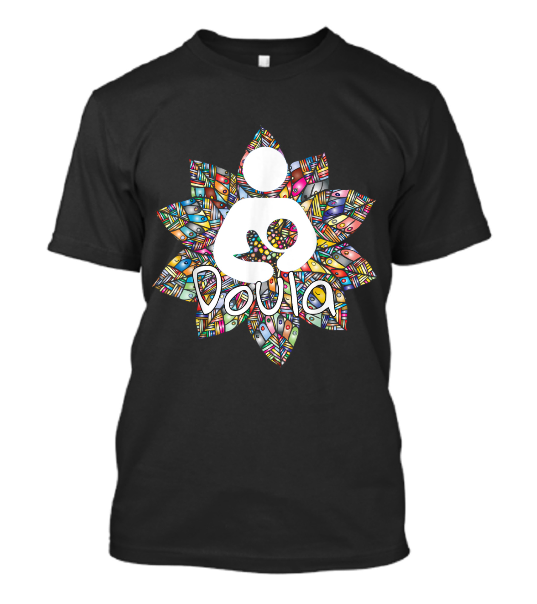 Doula Colorful Floral Accents For Birth Coaches And Mother Support T-Shirt