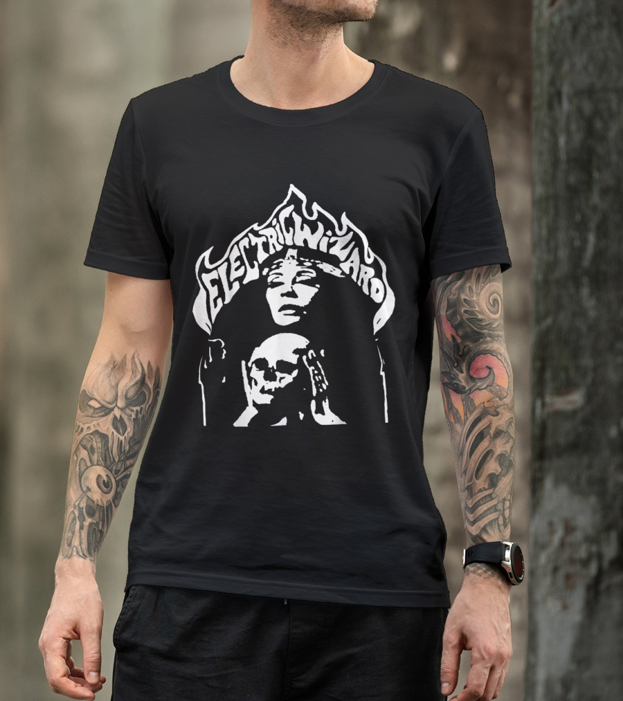ELECTRIC WIZARD Doom Metal Kyuss Acid King Skull Flame T-Shirt
