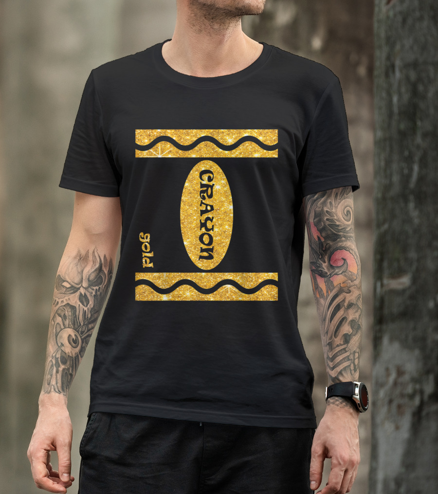 Gold Crayon Box Team Couple Kids Halloween T-Shirt