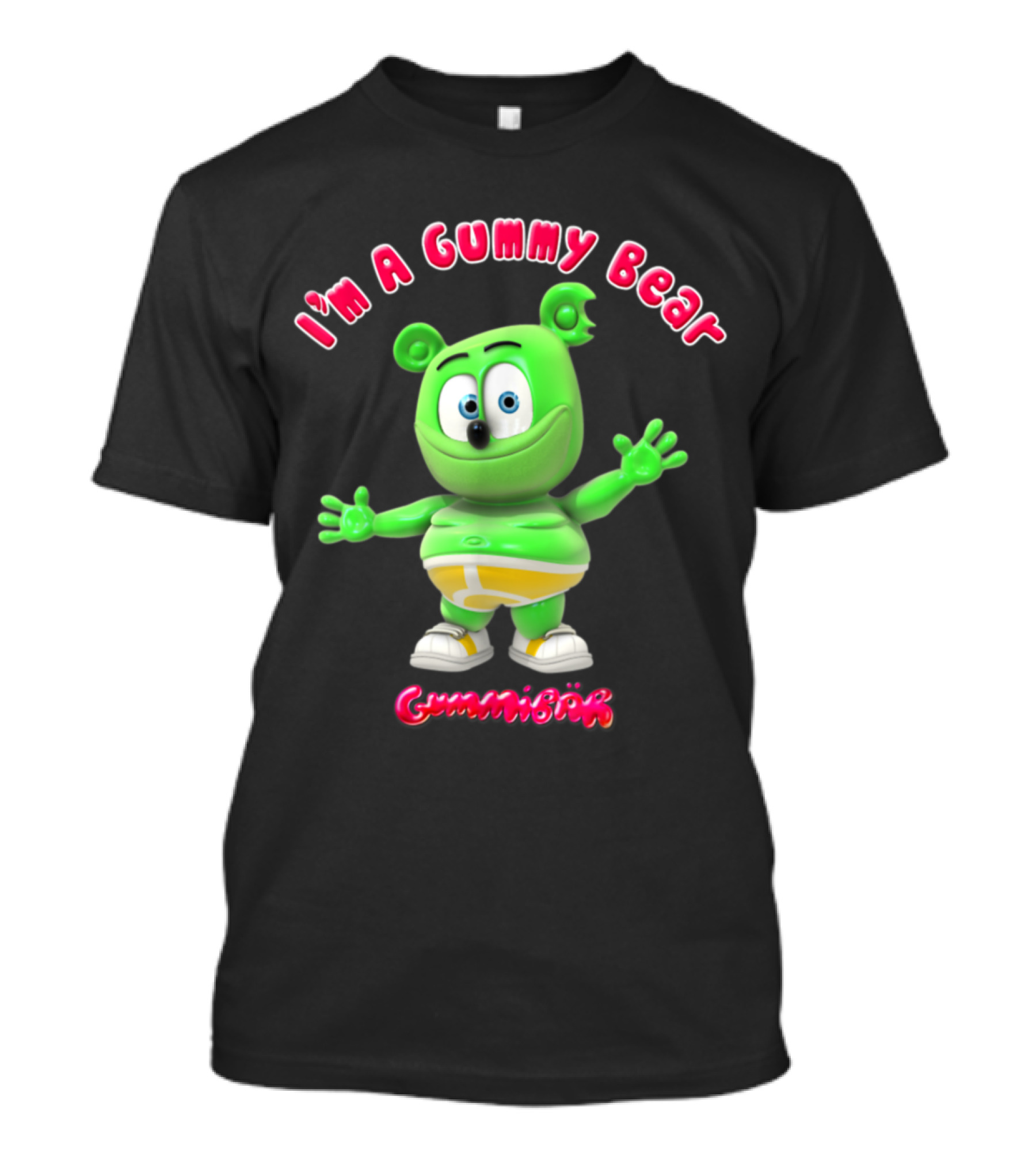 I'm A Gummy Bear Gummibär 3D Green Character In Yellow Shorts T-Shirt