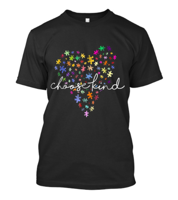 Choose Kind Heart Autism Awareness Puzzle Pieces T-Shirt