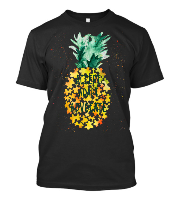 Accept Adapt Advocate Autism Puzzle Pineapple T-Shirt