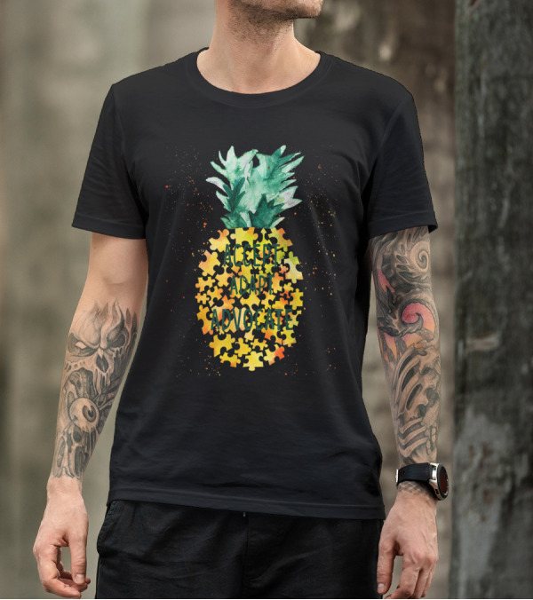 Accept Adapt Advocate Autism Puzzle Pineapple T-Shirt