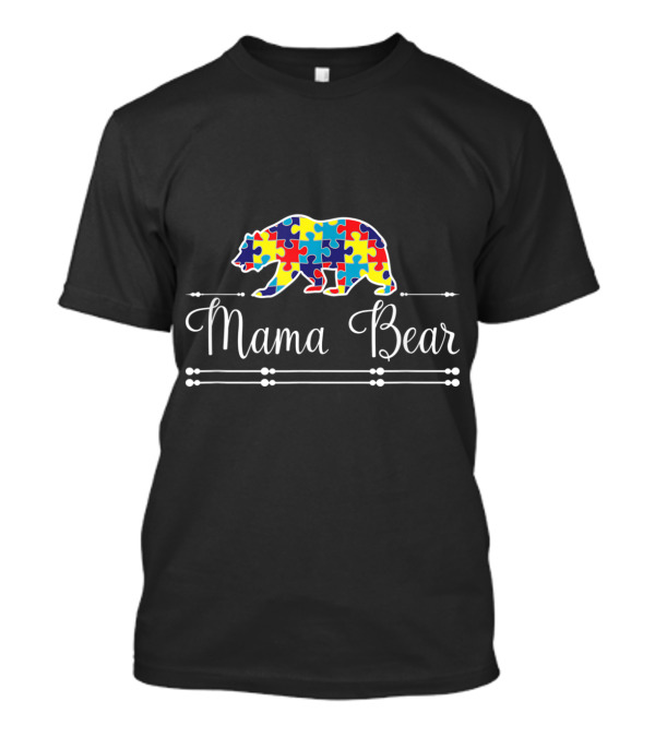Mama Bear Autism Awareness Puzzle T-Shirt