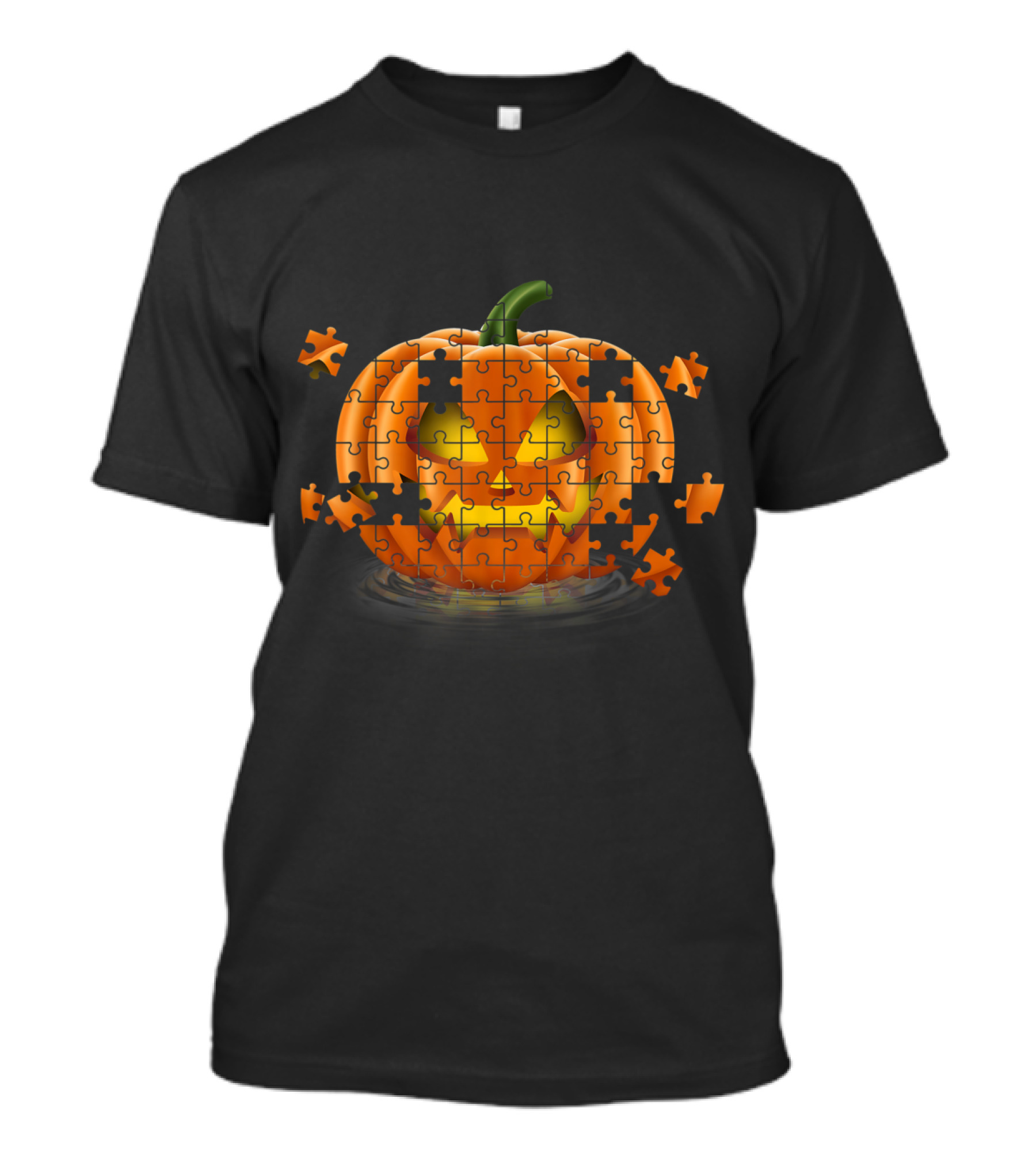 Autism Awareness Pumpkin Puzzle Jack-o'-Lantern T-Shirt