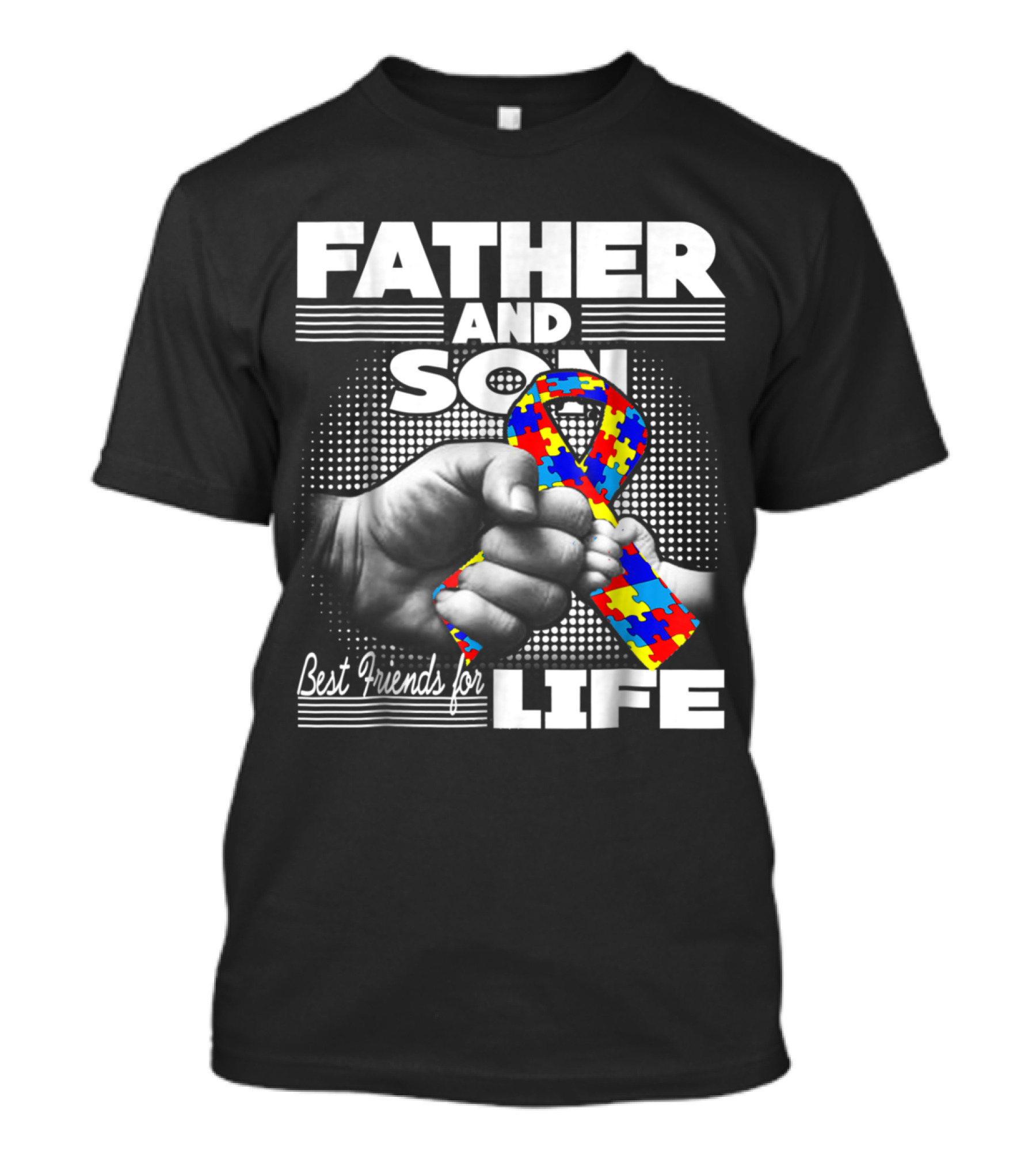 Father And Son Best Friends For Life Autism Awareness T-Shirt
