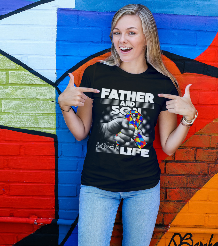 Father And Son Best Friends For Life Autism Awareness T-Shirt