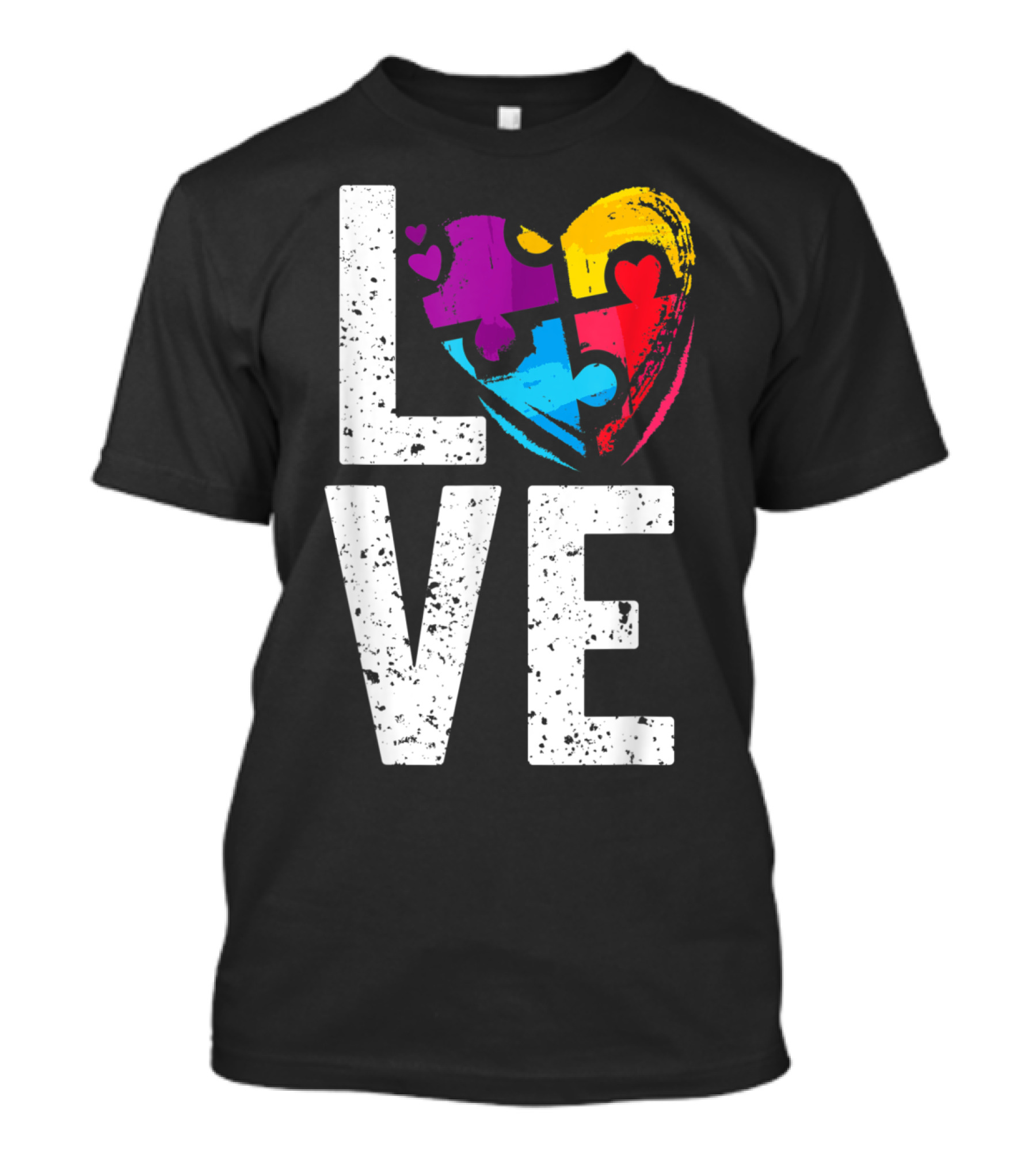 LOVE Autism Awareness Heart Puzzle T-Shirt