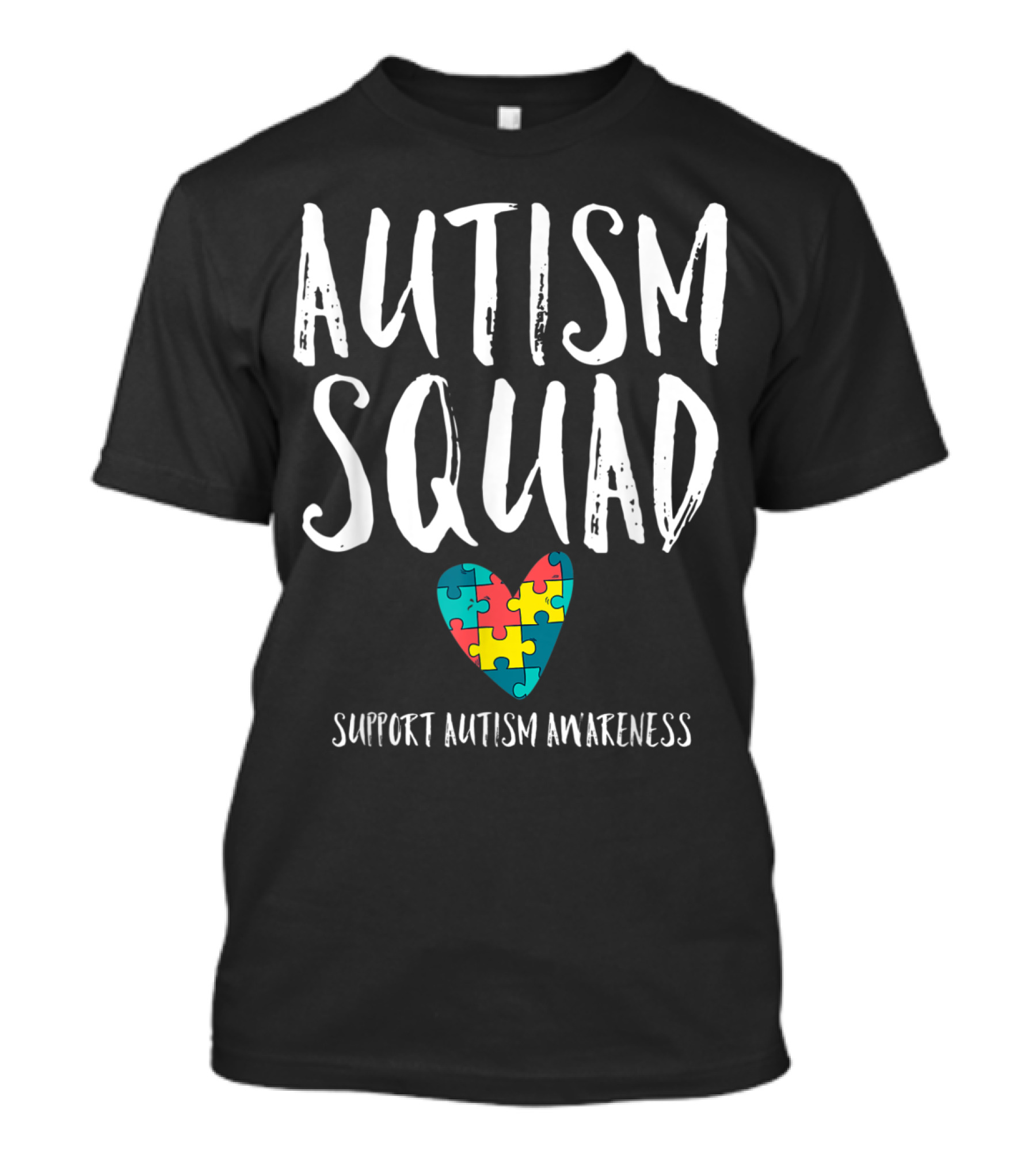 Autism Squad Support Autism Awareness Puzzle Heart T-Shirt