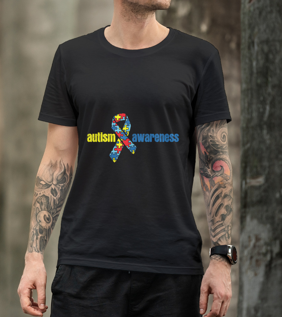 Autism Awareness Ribbon Puzzle Piece T-Shirt