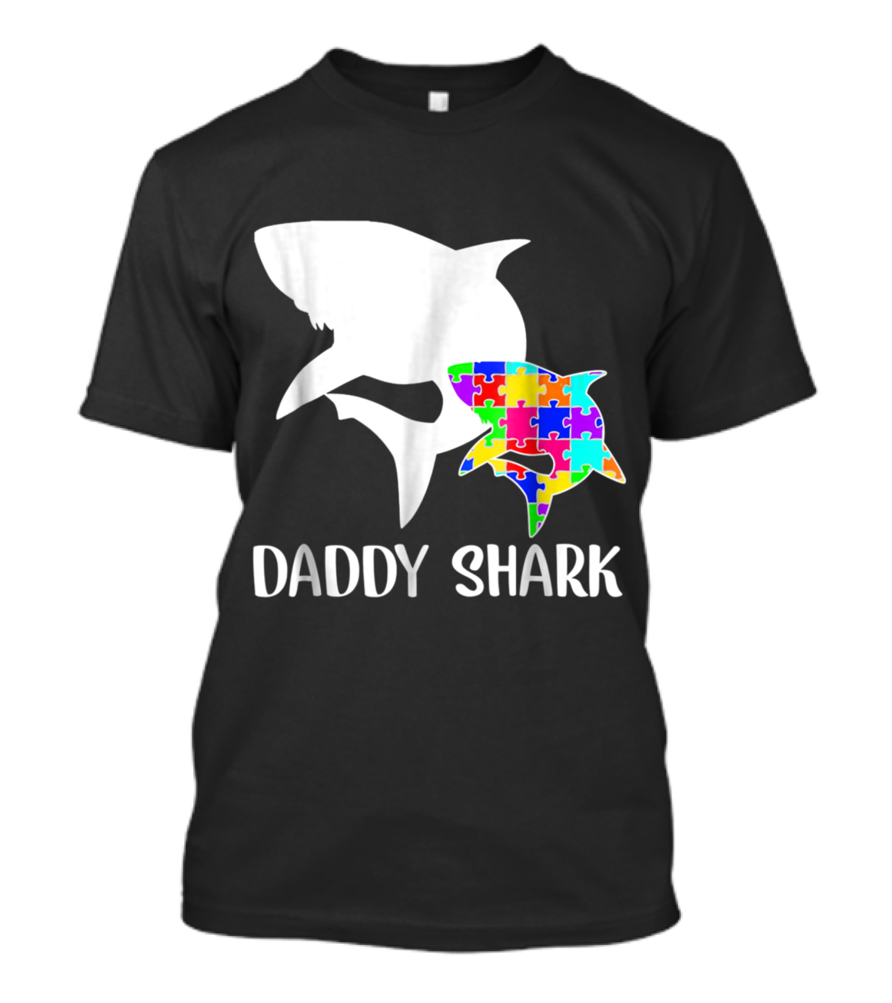 Daddy Shark Autism Awareness Puzzle Shark T-Shirt