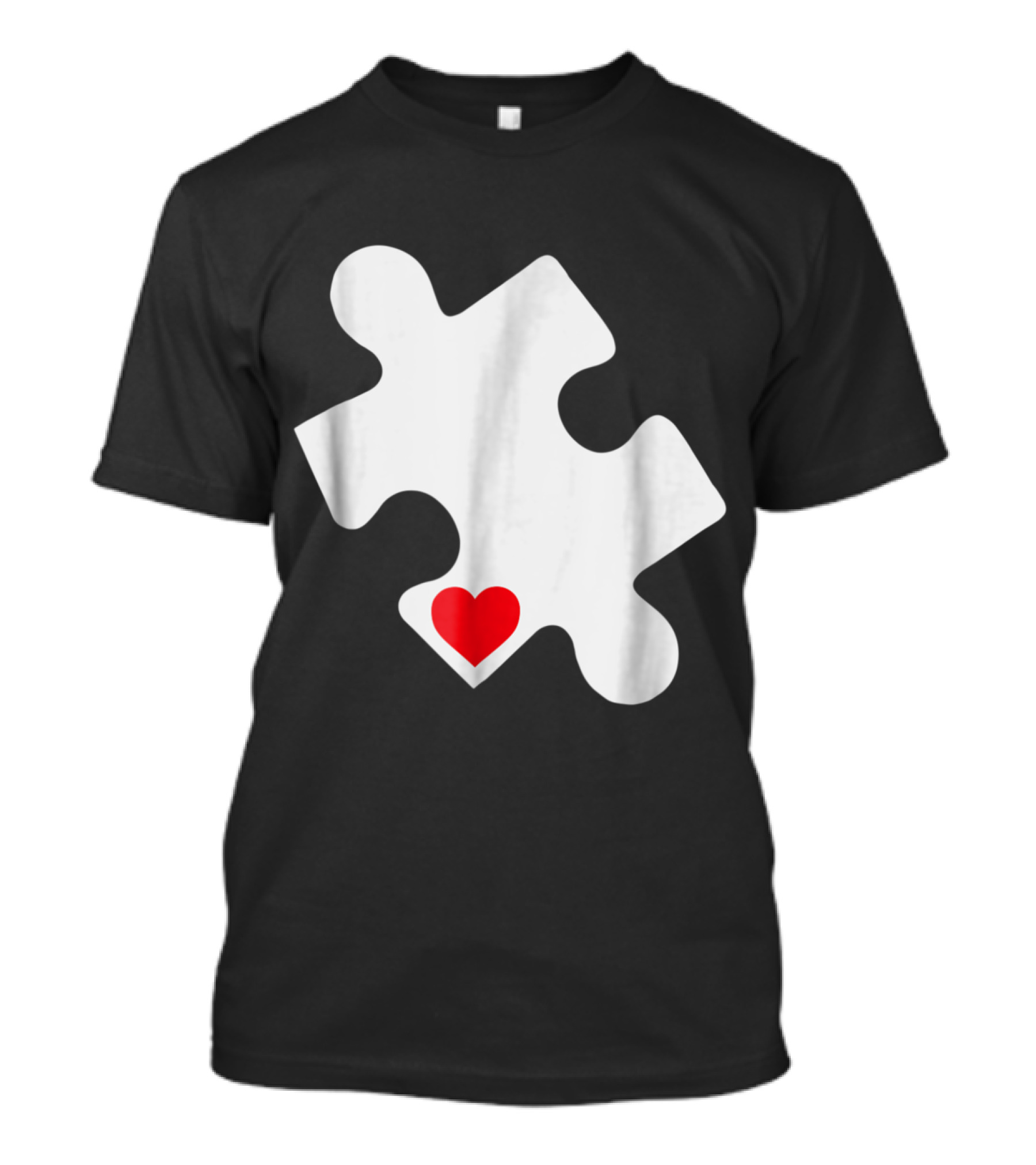 Love Autism Awareness Puzzle Heart Emblem T-Shirt