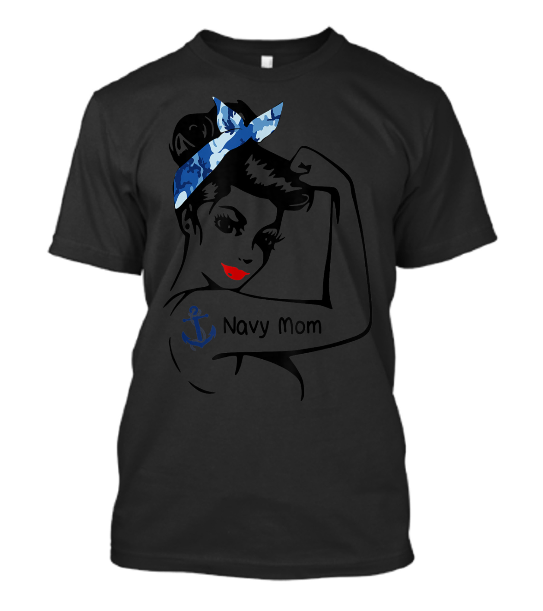 Navy Mom Anchor Rosie The Riveter T-Shirt