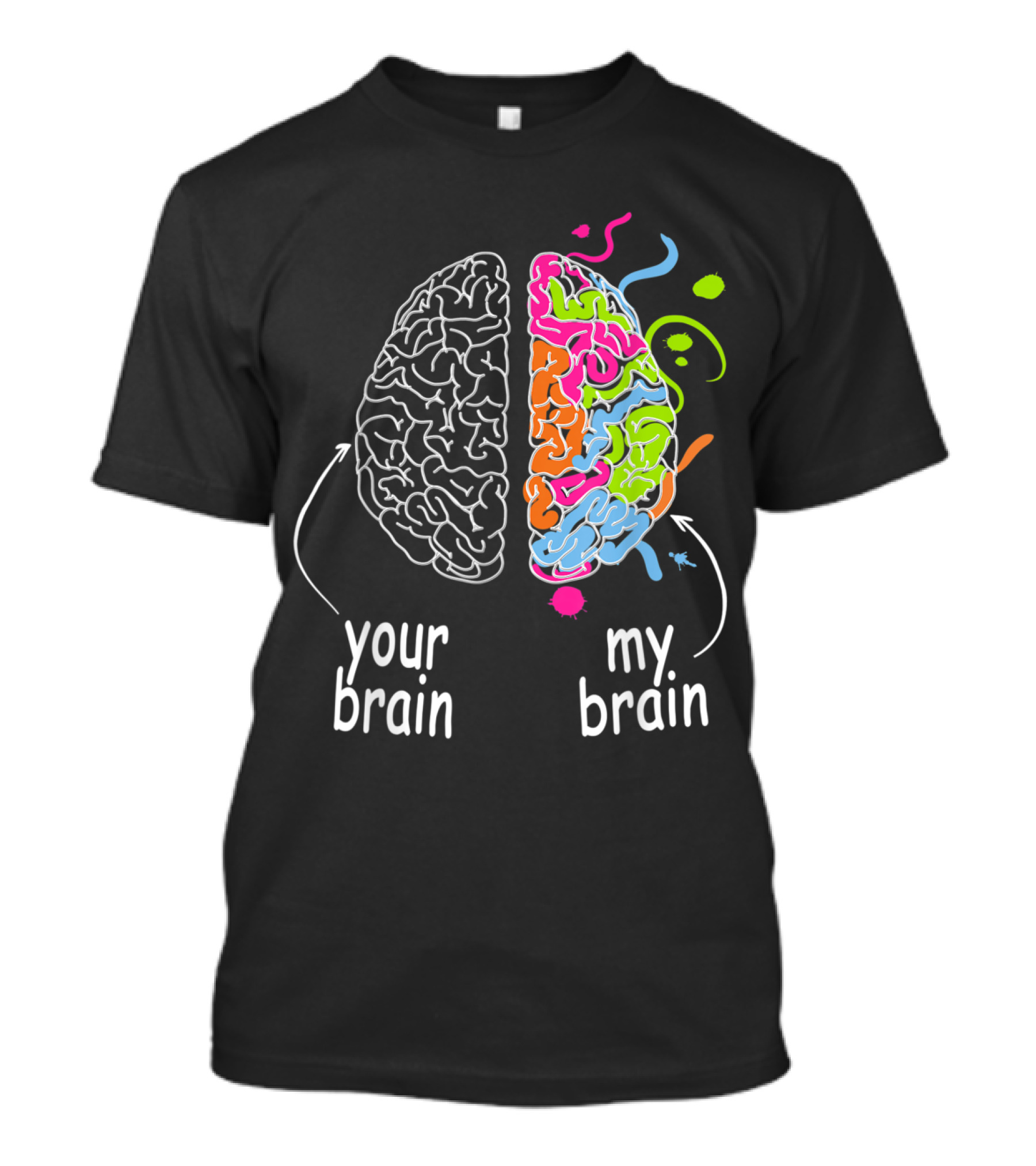Neurodiversity Brain Your Brain My Brain Dyslexia ADHD Autism ASD T-Shirt