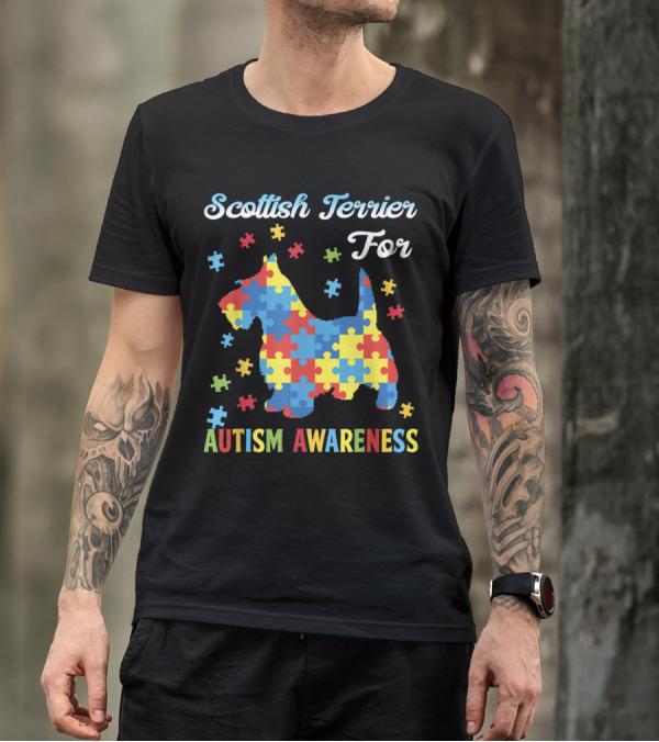 Scottish Terrier For Autism Awareness Puzzle T-Shirt