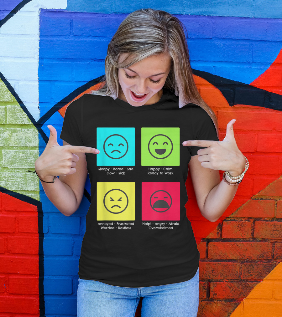 Self Regulation Mood Adults With Autism Sleepy Happy Annoyed Help Overwhelmed T-Shirt